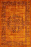 Modern Traditional Vintage Distressed Terracotta Soft Area Rug