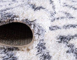 Lattice Tassel Ivory Gray Plush Shag Area Rugs