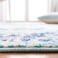 Boho Chic Medallion Distressed Soft Area Rug, Teal / Navy