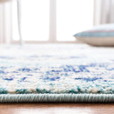 Boho Chic Medallion Distressed Soft Area Rug, Teal / Navy