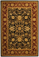 Lyndhurst Collection Traditional Oriental Non-Shedding Stain Resistant Living Room Bedroom Soft Area Rug Black / Red