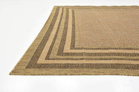 Outdoor Border Collection Solid Casual Transitional Light/Brown Area Rug