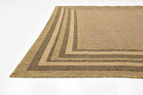 Outdoor Border Collection Solid Casual Transitional Light/Brown Area Rug