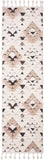 Moroccan Tassel Shag Collection Boho Soft Area Rug Ivory / Brown