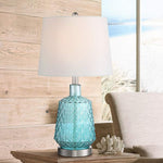Ronald Blue Glass Modern Table Lamp