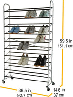 50-Pair Shoe Rack Organzier