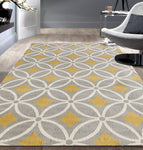 Trellis Chain Gray/Grey Yellow Area Rugs