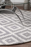 Kellee Contemporary Grey Wool Area Rug