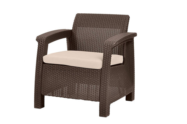All Weather Indoor Outdoor Patio Armchair With Cushion