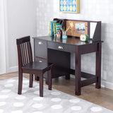 Wooden Study Desk for Children with Chair, Bulletin Board and Cabinets, Gift for Ages 5-10