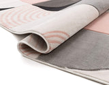 Good Vibes Margot Blush Pink Modern Geometric Chevron Texture Soft Area Rug
