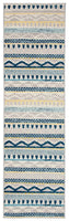 Contemporary Bohemian Blue Gray Ivory Area Rug