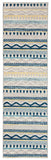 Contemporary Bohemian Blue Gray Ivory Area Rug