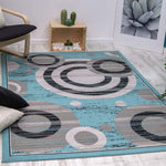 Kashan King Collection Galaxy Geometric Indoor Area Rug Blue/Gray