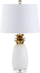 Pineapple 23" Ceramic LED Table Lamp White/Gold