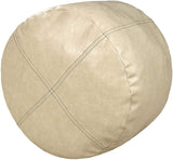 Unstuffed Nordic Faux Leather Pouf, Premium Handmade Ottoman