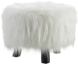 Flokati Foot, 16-Inch, White Stool