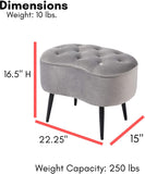 HOME Tufted Oblong Grey Ottoman Velvet Foot Stool