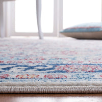 Oriental Damask Trellis Soft Area Rug, Beige / Navy