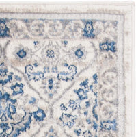 Damask Trellis Soft Area Rug, Light Grey / Blue