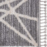Shaggy Collection Grey Shagg Geometric Soft Area Rug