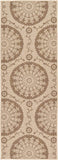 Indoor/Outdoor Botanical Collection Floral Abstract Transitional Flatweave Beige /Brown Area Rug
