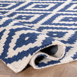 Kellee Navy Contemporary Wool Area Rug