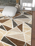 Modern Geometric Brown Beige Dark Grey Area Rugs