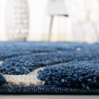 Premium Swirl Thick Plush  Dark Blue/Cream   Area Shag Rug