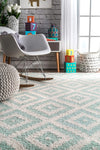 Kellee Aqua Contemporary Wool Area Rug