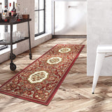 Modern Floral Area Rugs Red