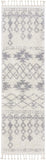 Beige Moroccan Shag Diamond Medallion Pattern Runner Rug