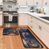 Non Skid Washable Absorbent Microfiber Kitchen Mats for Floor Anti Fatigue Kitchen Mat Set of 2 Chef Kitchen Decor Stain Resistant 17"x47.2"+17"x23.6"