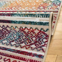 Moroccan Geometric Low Profile Pile Indoor Area Rugs Multi