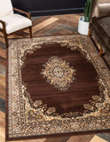 Traditional Medallion Brown Soft Area Rug