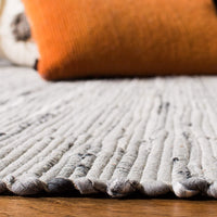 Hand Woven Grey Cotton Area Rug