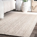 Handmade Braided Off-white Jute Soft Area Rugs