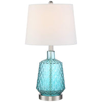 Ronald Blue Glass Modern Table Lamp