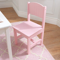 Nantucket Kid's Wooden Table & 4 Chairs Set with Wainscoting Detail, Pastel ,Gift for Ages 3-8