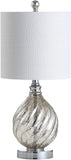 Lawrence 20.5" Glass/Metal LED Table Lamp Mercury Silver