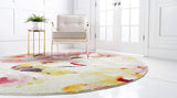 Modern Floral Ivory Multi-color Area Rugs