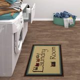 Laundry Collection Area Rug Brown Bordered