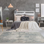 Florance Collection Blue Modern Geometric Soft Area Rug