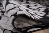 Floral Grey Black Area Rugs