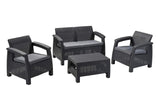 All Weather Indoor Outdoor Chair Love seat Sofa Patio Set With Cushion - 4 Piece Set