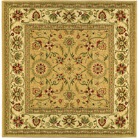 Lyndhurst CollectionTraditional Oriental Non-Shedding Stain Resistant Living Room Bedroom Accent Rug Beige / Ivory