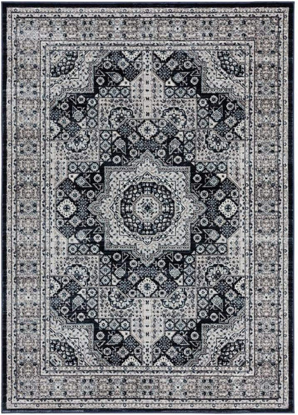 Oriental Navy Blue Soft Area Rug