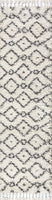 Mercer Shag Plush Tassel Moroccan Diamond Indoor Soft Area Rug Cream/Grey