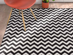 Sydney Eli Chevron Black Modern Area Rug