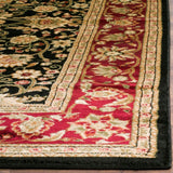 Lyndhurst Collection Traditional Oriental Non-Shedding Stain Resistant Living Room Bedroom Soft Area Rug Black / Red